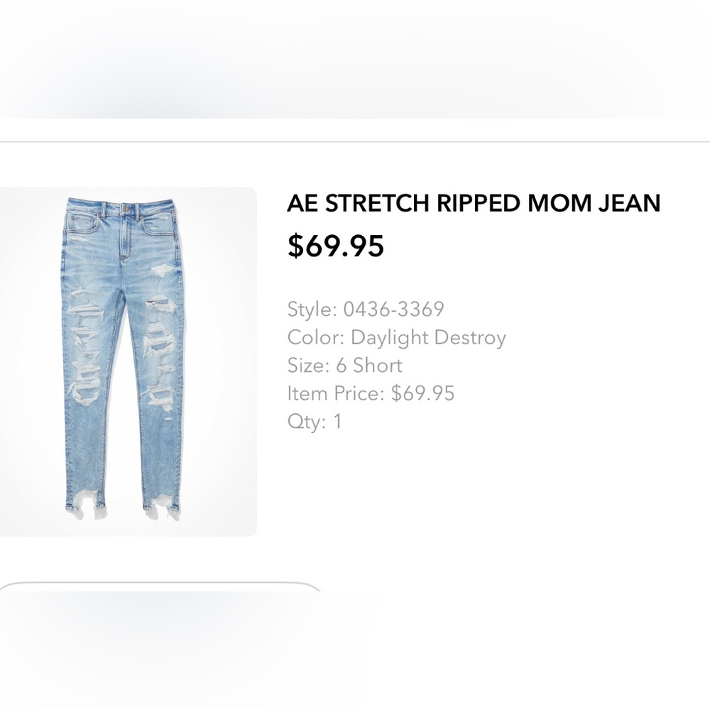 American eagle mom jeans size 6S
